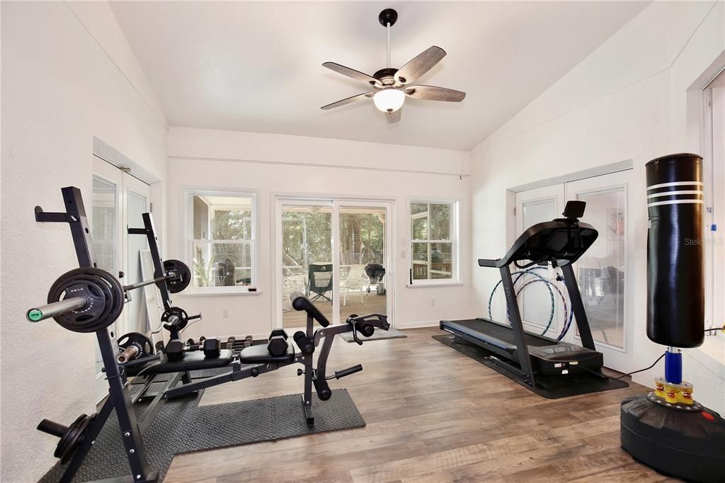 Fitness Equipment, Interior, Wood Texture Flooring