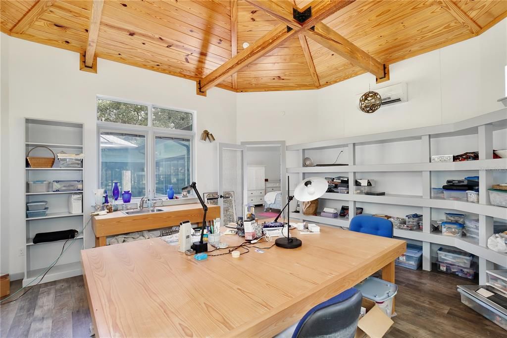 Home Office, Interior, Wooden Beams, Wooden Ceilings, Wood Texture Flooring