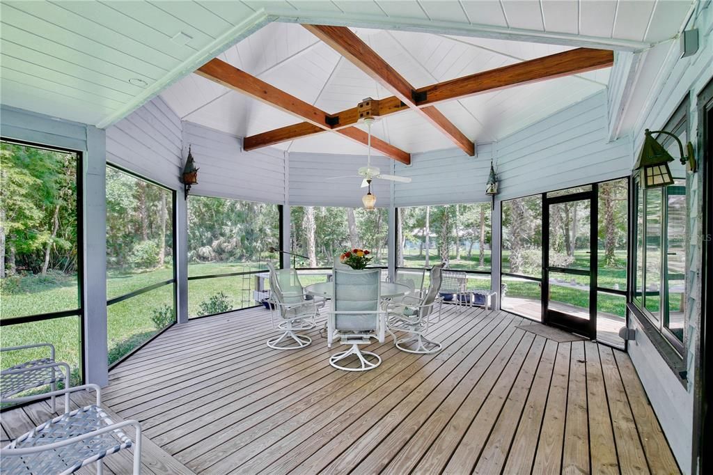 Interior, Sun Room, Wooden Beams, Wood Texture Flooring