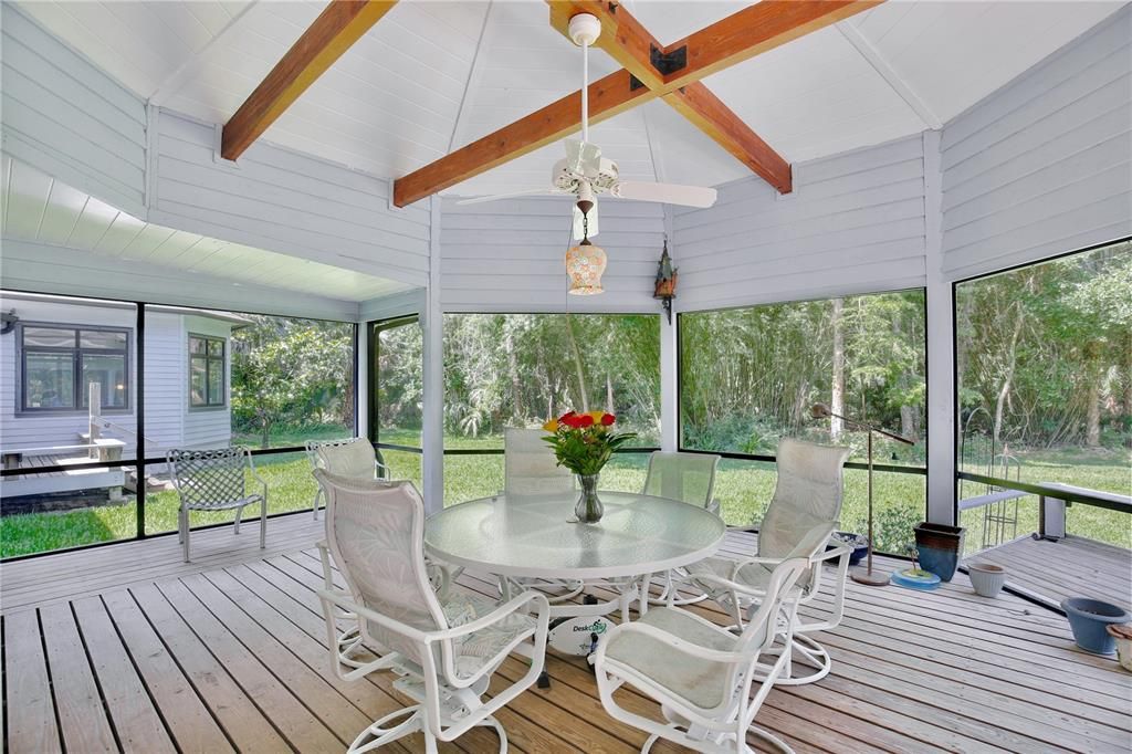 Interior, Sun Room, Wooden Beams, Wood Texture Flooring