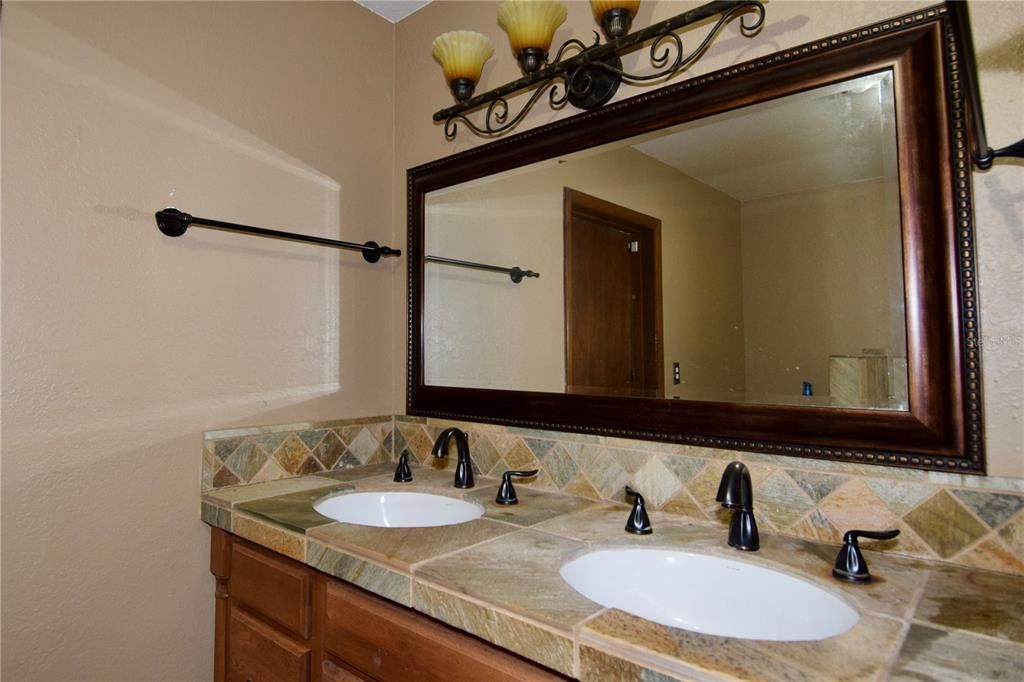 Bathroom, Dual Sink Vanities, Interior, Tile Countertops