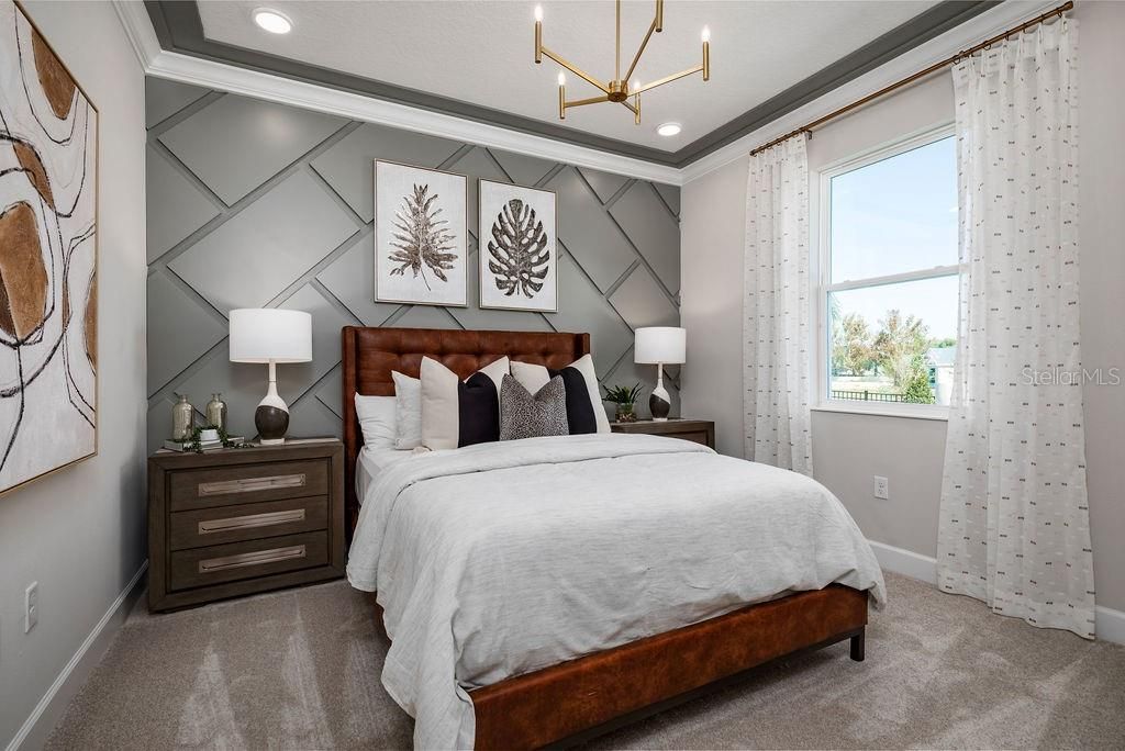Bedroom, Interior, Pendant Lights, Recessed Lighting