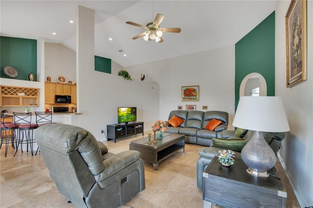 Interior, Kitchen, Living room, Recessed Lighting