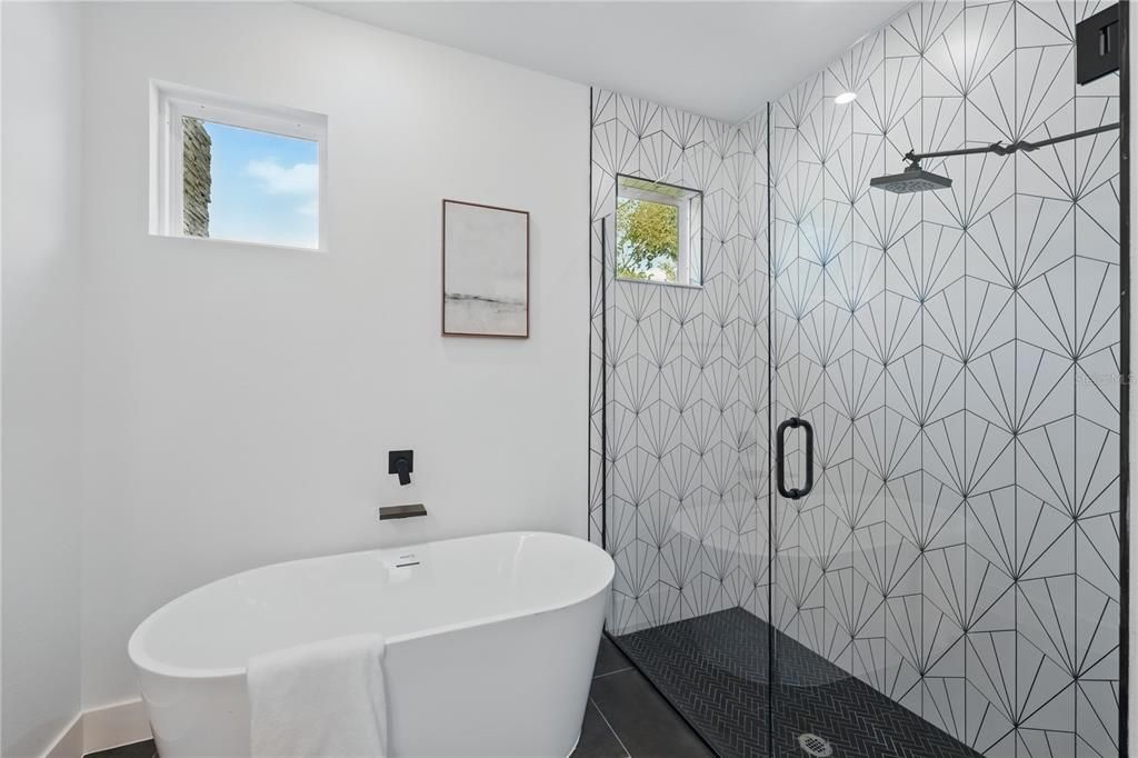 Bathroom, Free Standing Baths, Glass Shower, Interior