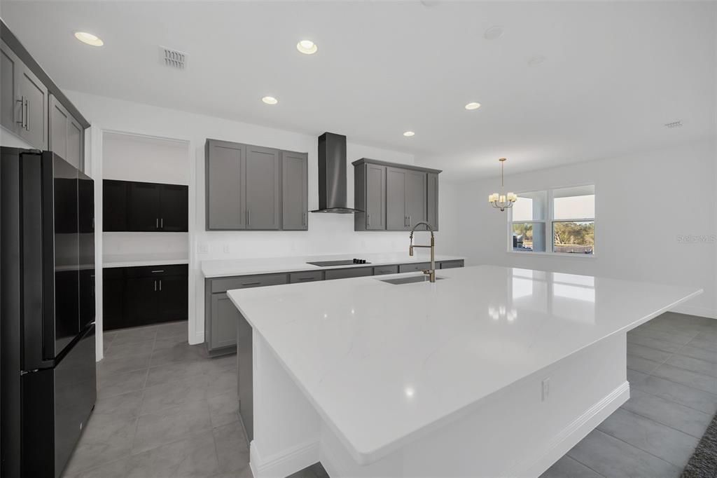 Chandelier, Interior, Kitchen, Recessed Lighting