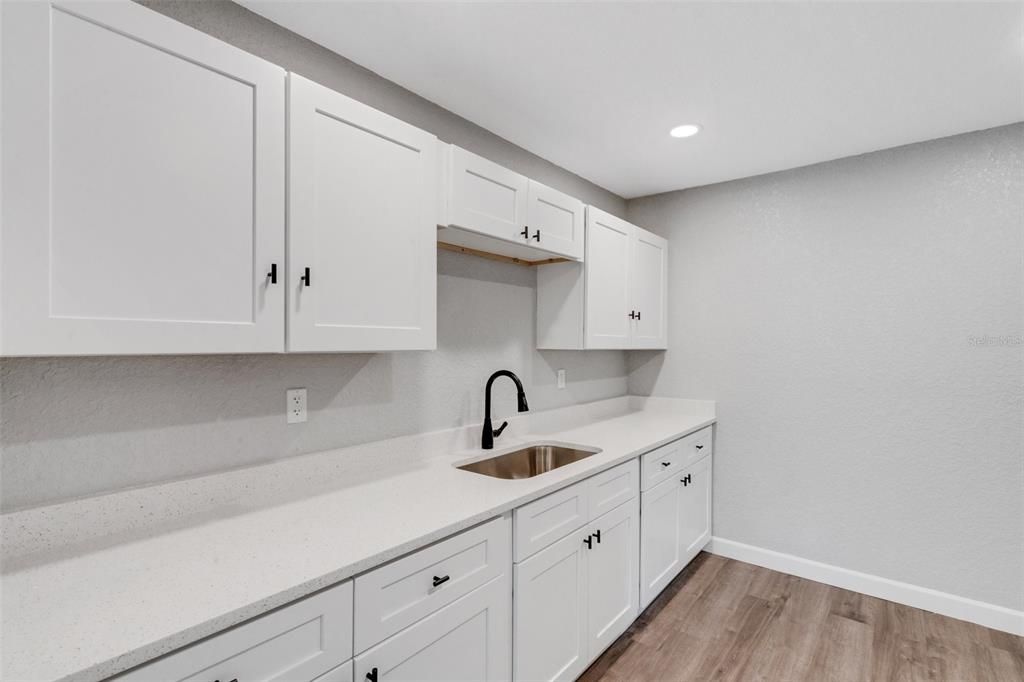 Interior, Kitchen, Recessed Lighting, Wood Texture Flooring