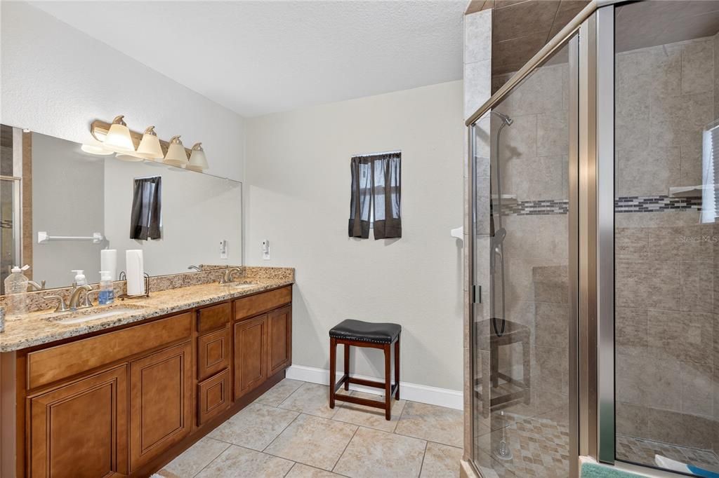 Bathroom, Dual Sink Vanities, Glass Shower, Interior
