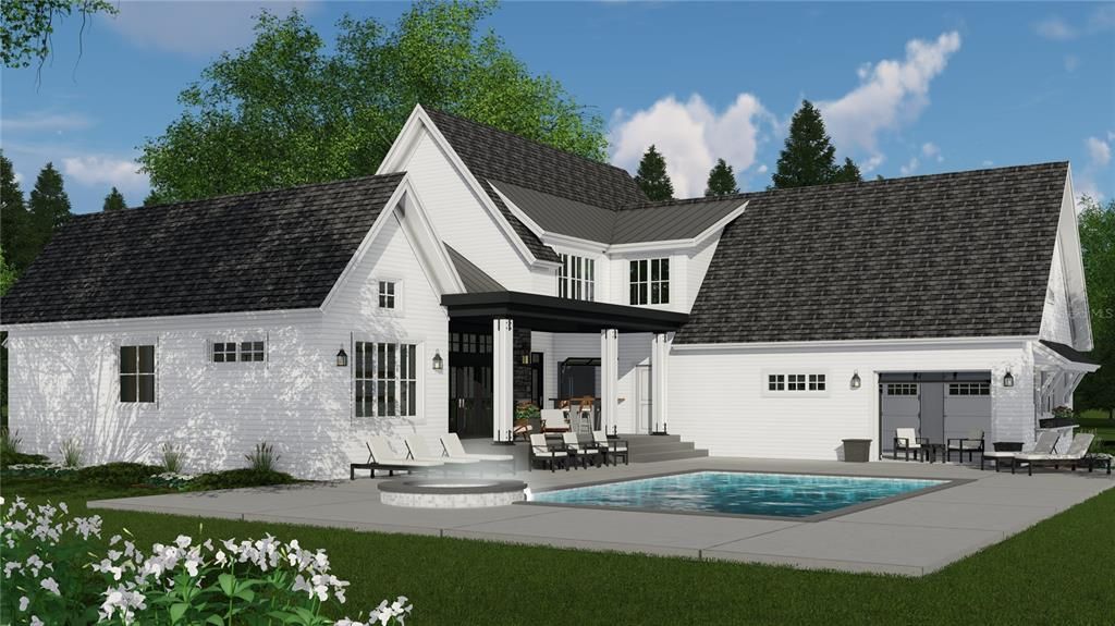 Attached, Exterior, Facade, Pool, Farmhouse