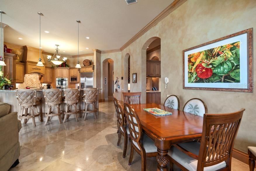 Dining room, Interior, Kitchen, Pendant Lights, Recessed Lighting, Stainless Steel Appliances