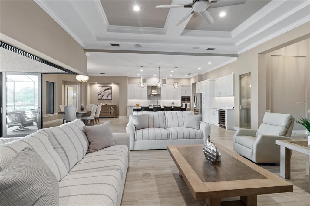 Dining room, Interior, Kitchen, Living room, Pendant Lights, Recessed Lighting, Stainless Steel Appliances