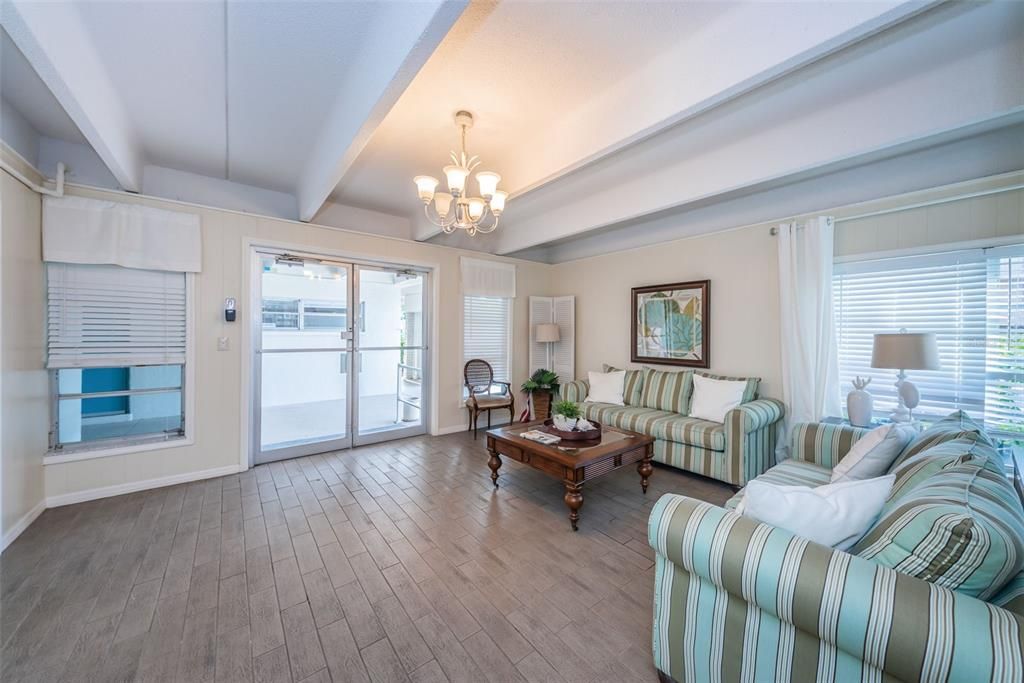 Chandelier, Interior, Living room, Wood Texture Flooring