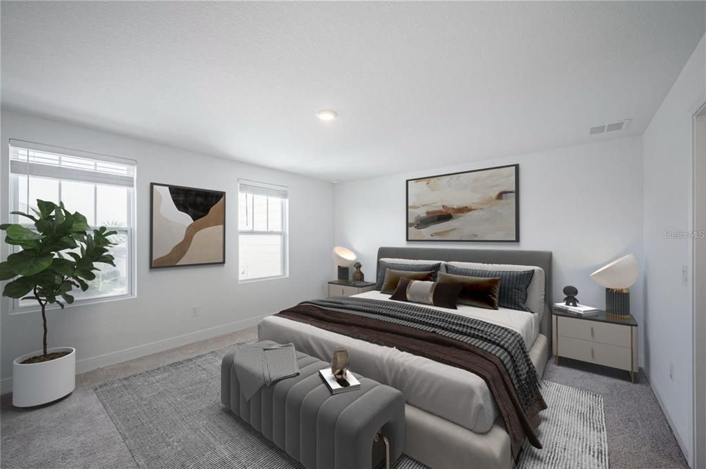 Bedroom, Interior, Recessed Lighting