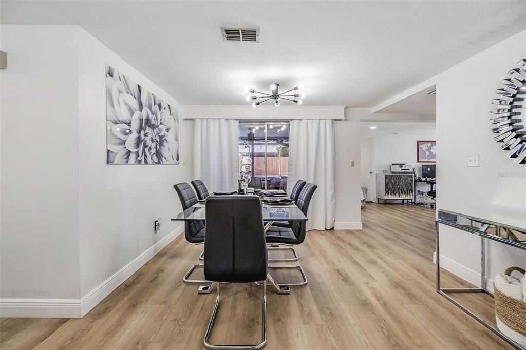 Dining room, Interior, Wood Texture Flooring