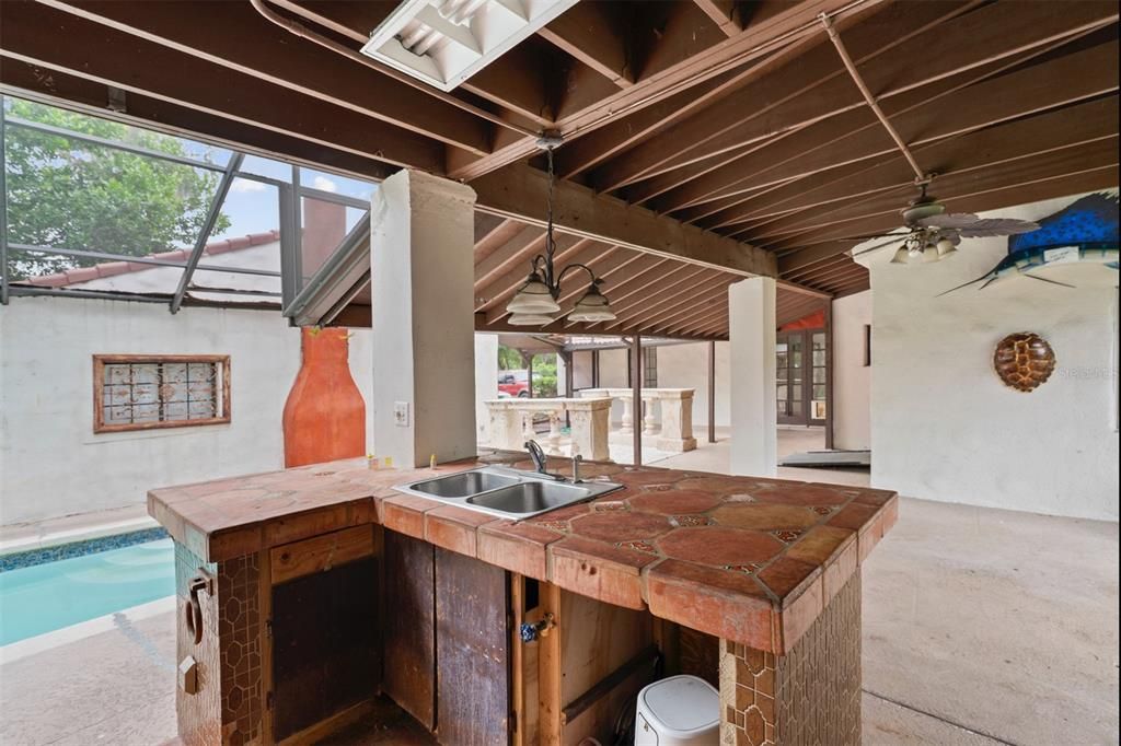 Interior, Pool, Wooden Beams
