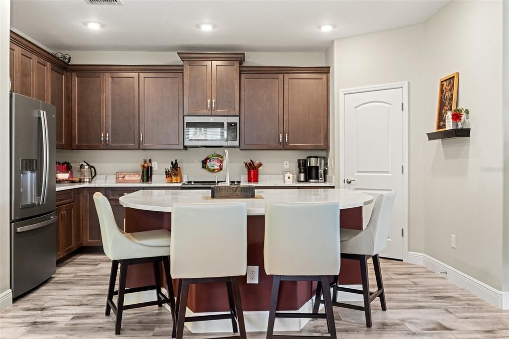 Interior, Kitchen, Recessed Lighting, Wood Texture Flooring