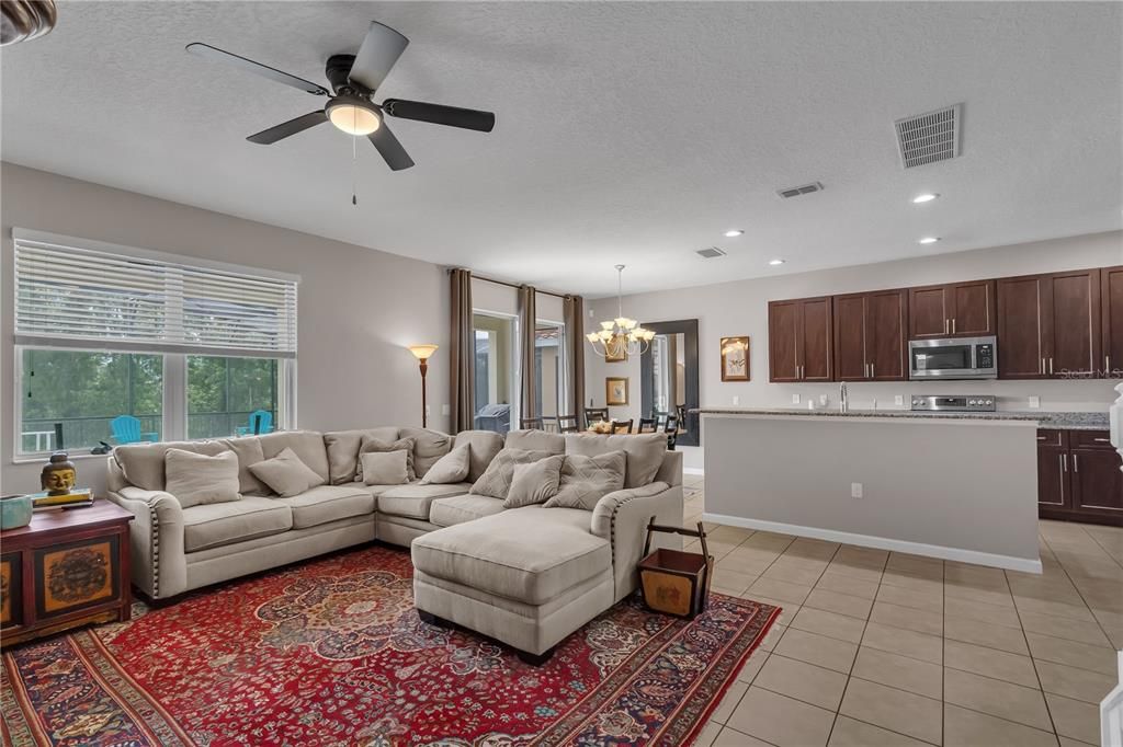 Chandelier, Dining room, Interior, Kitchen, Living room, Recessed Lighting