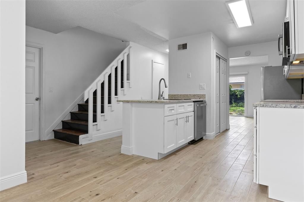 Interior, Kitchen, Wood Texture Flooring