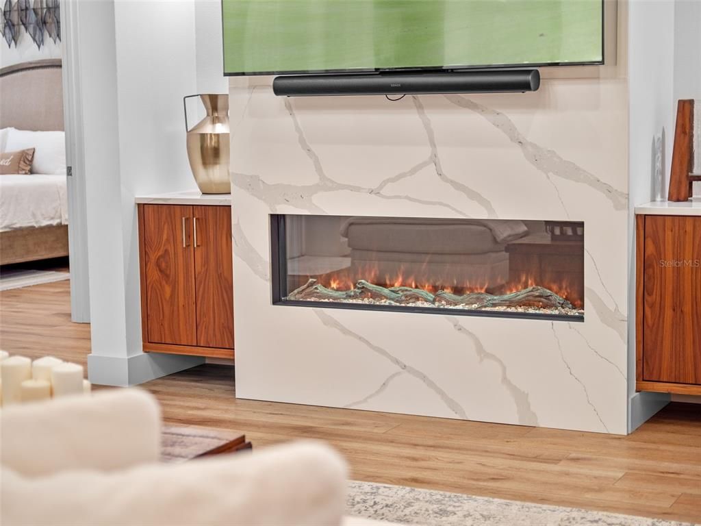 Fireplace, Interior, Wood Texture Flooring