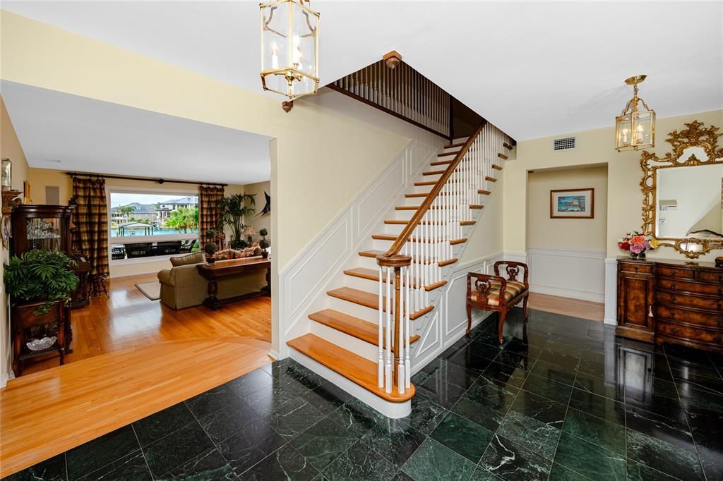 Interior, Marble, Pendant Lights, Wood Texture Flooring