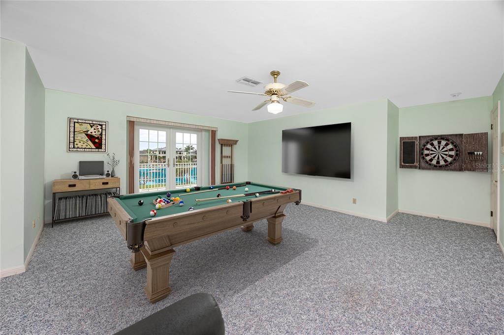 Billiard Table, Game Room, Interior