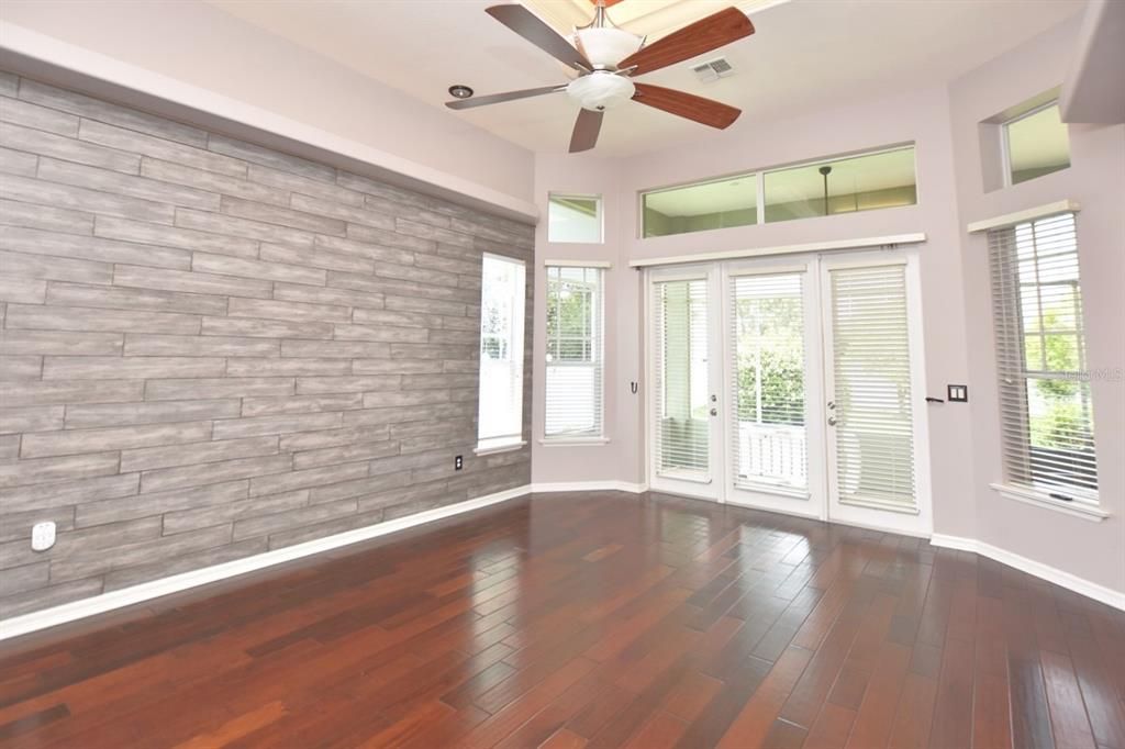 Empty room, Interior, Stone Walls, Wood Texture Flooring