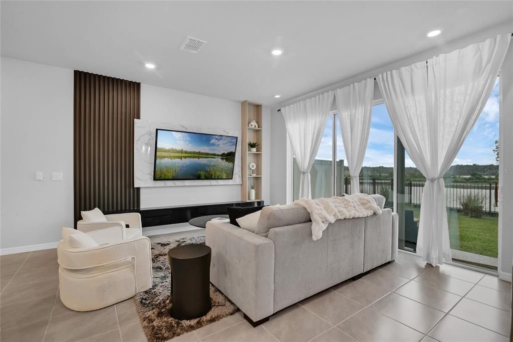 Interior, Living room, Recessed Lighting