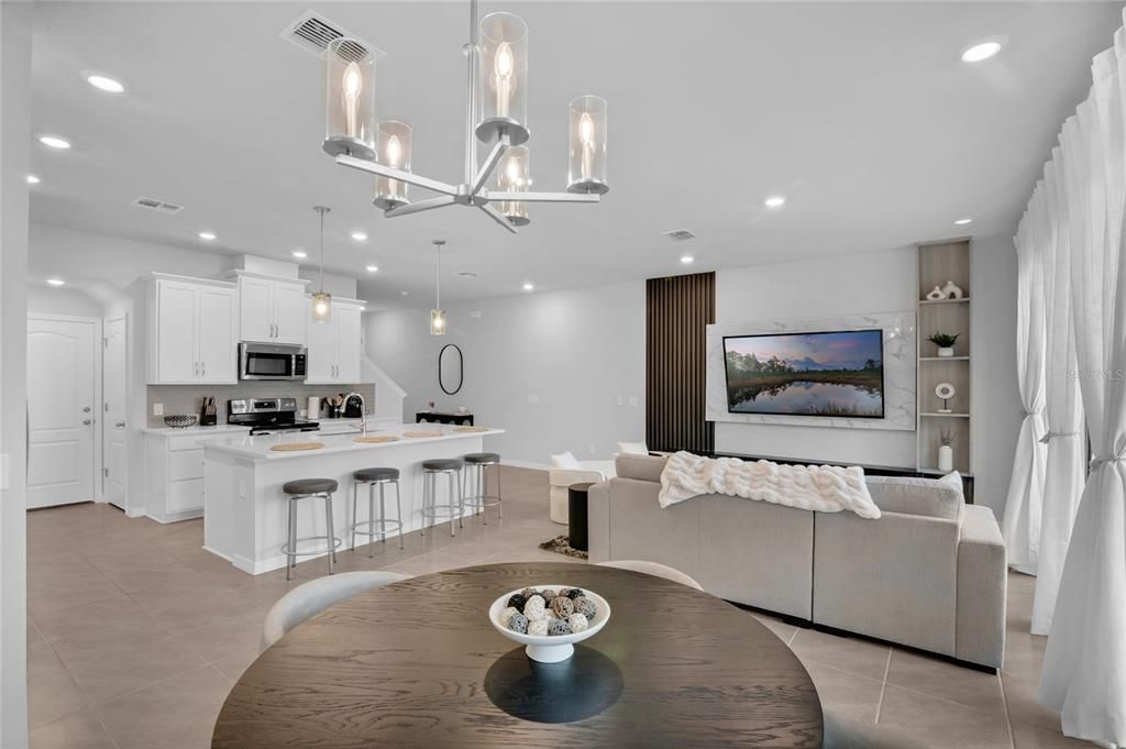 Interior, Kitchen, Living room, Pendant Lights, Recessed Lighting, Stainless Steel Appliances
