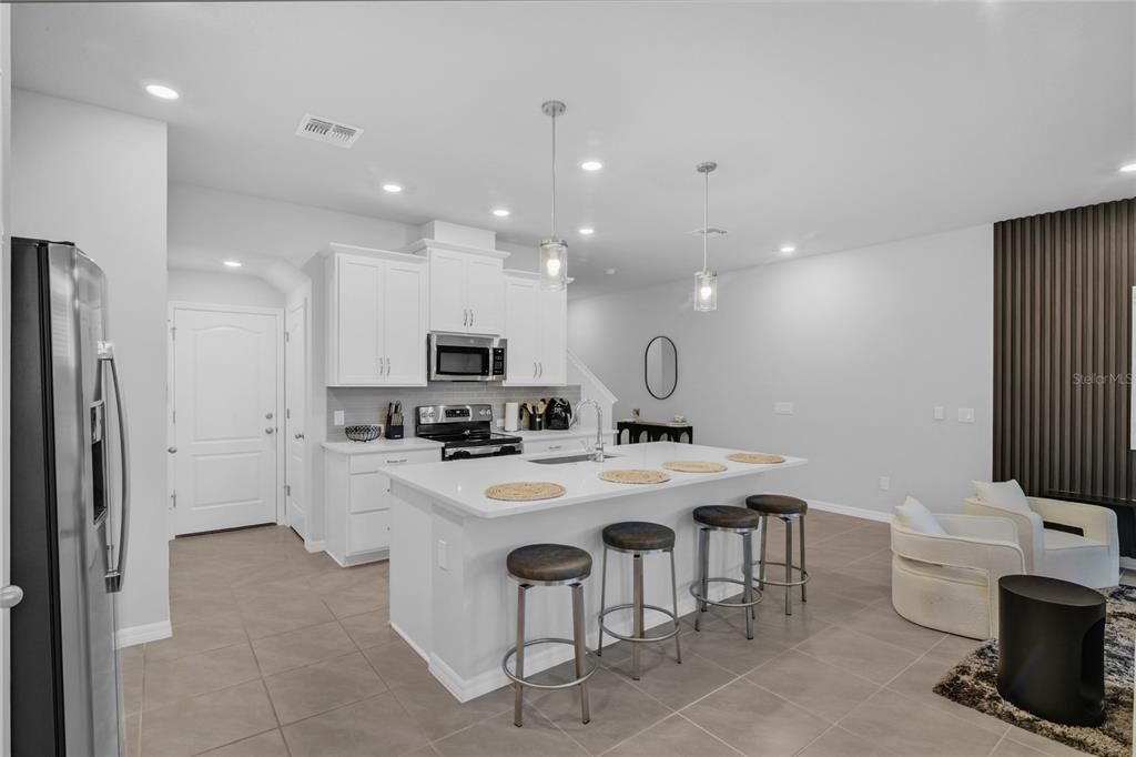 Interior, Kitchen, Pendant Lights, Recessed Lighting, Stainless Steel Appliances