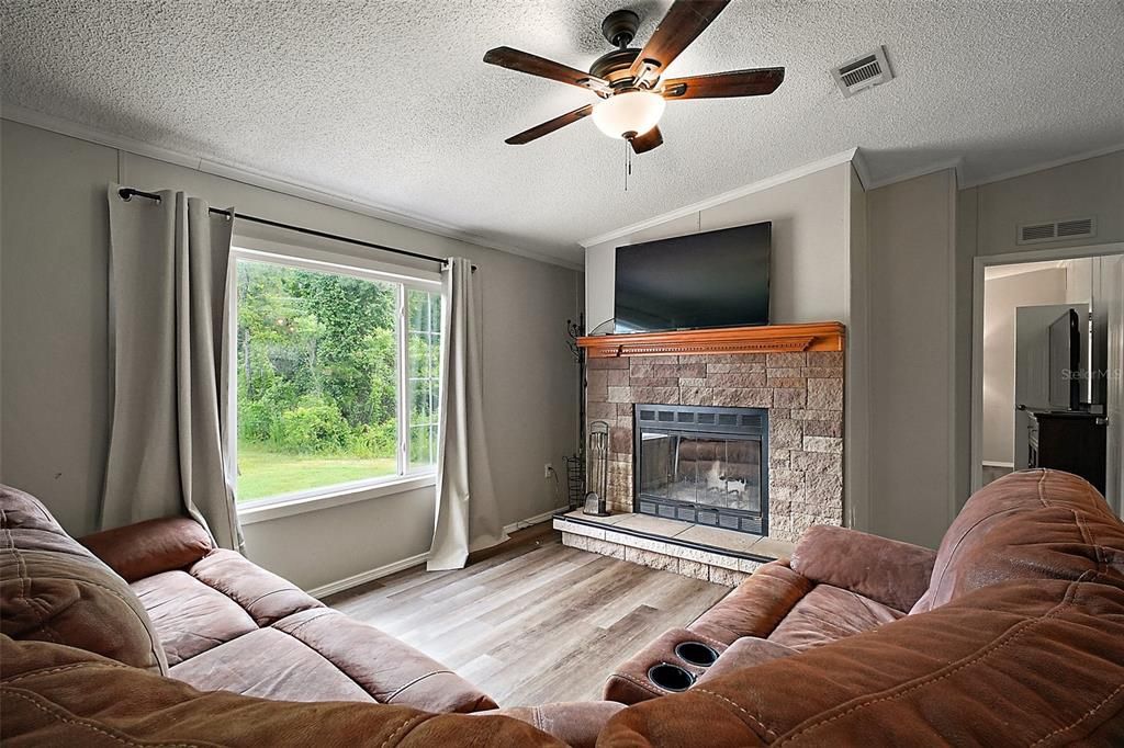 Fireplace, Interior, Living room, Wood Texture Flooring