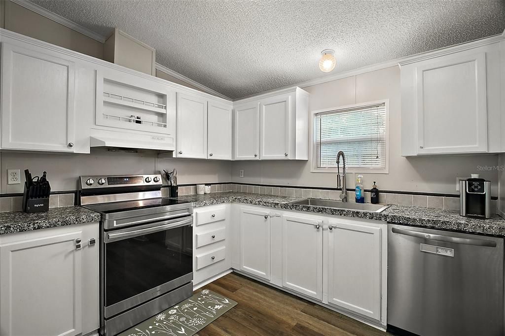 Interior, Kitchen, Stainless Steel Appliances, Wood Texture Flooring