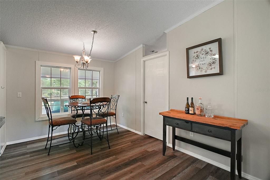 Chandelier, Dining room, Interior, Wood Texture Flooring