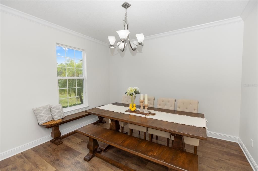 Chandelier, Dining room, Interior, Wood Texture Flooring
