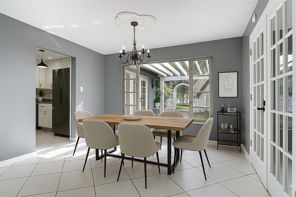 Chandelier, Dining room, Interior