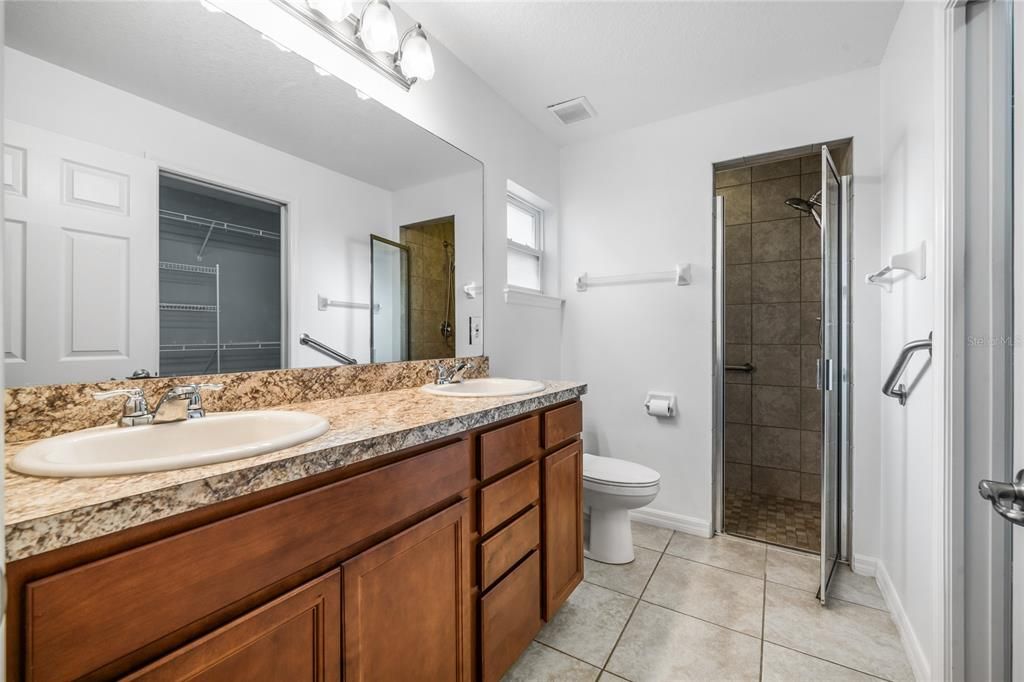 Bathroom, Dual Sink Vanities, Glass Shower, Interior