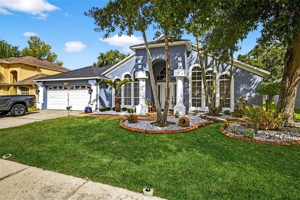 Attached, Backyard, Exterior, Facade, Mediterranean