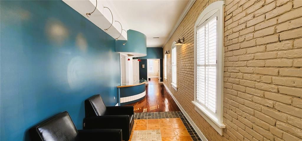 Interior, Stone Walls, Wood Texture Flooring