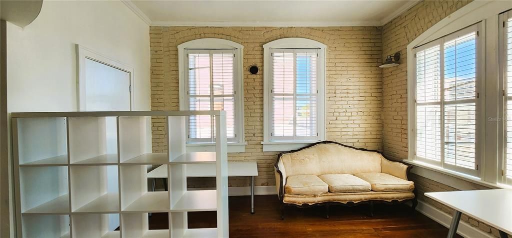 Interior, Stone Walls, Wood Texture Flooring