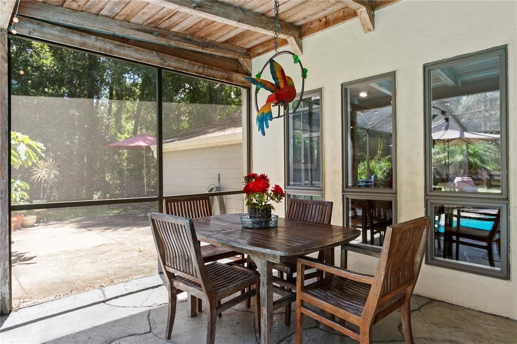 Dining room, Interior, Sun Room, Wooden Beams, Wooden Ceilings