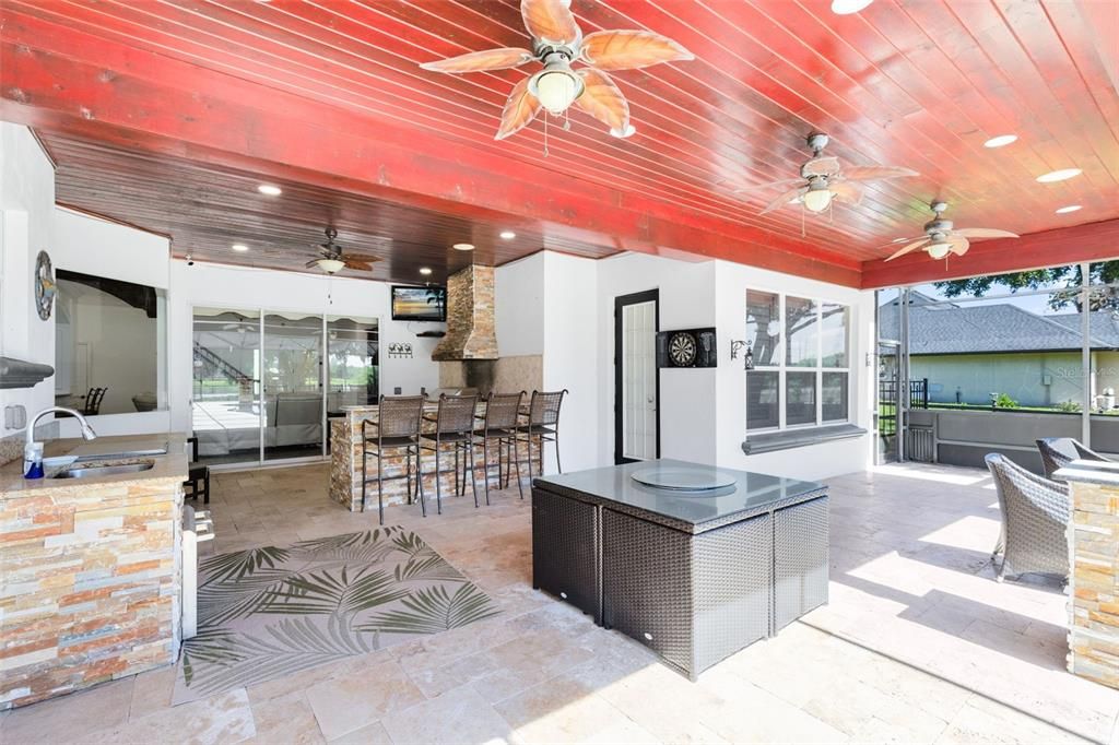 Exterior, Outdoor Kitchen, Recessed Lighting