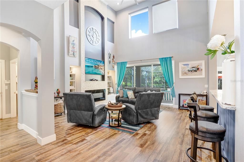 Fireplace, Interior, Living room, Wood Texture Flooring