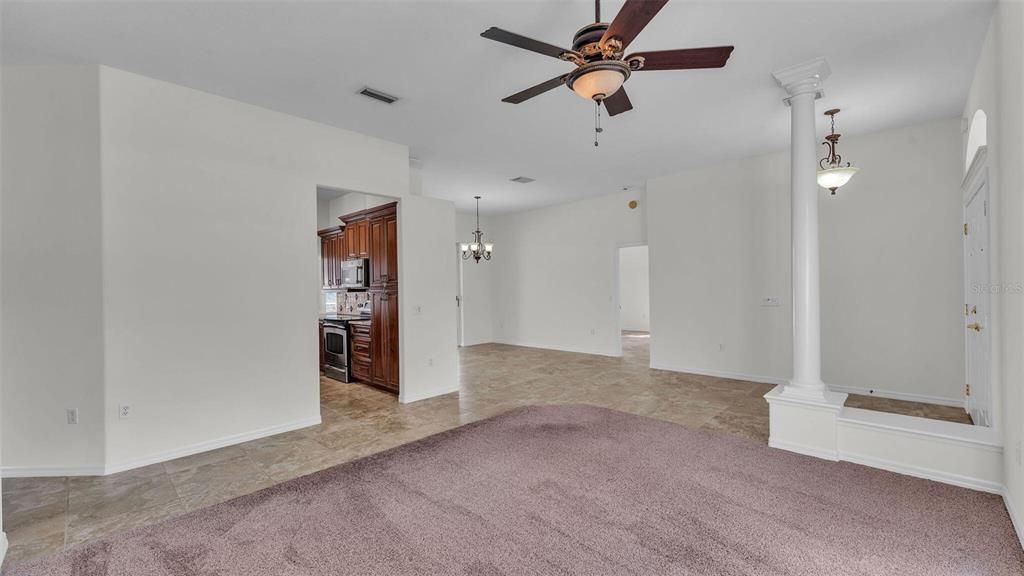 Chandelier, Empty room, Interior, Kitchen, Pendant Lights