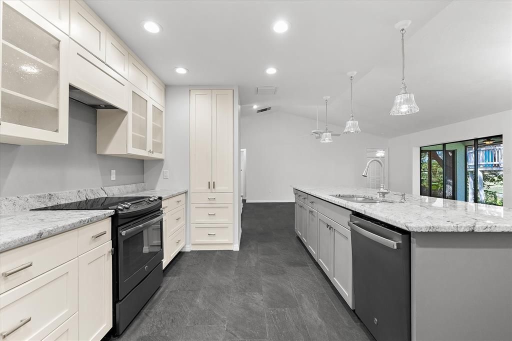 Interior, Kitchen, Pendant Lights, Recessed Lighting, Stainless Steel Appliances