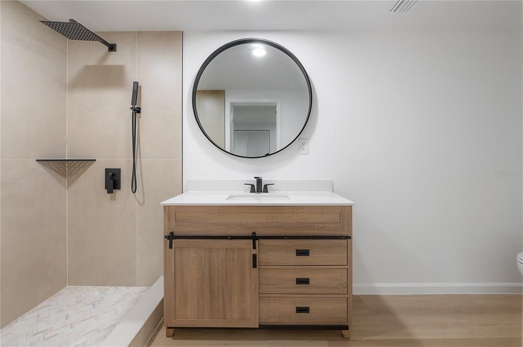 Bathroom, Interior, Wood Texture Flooring