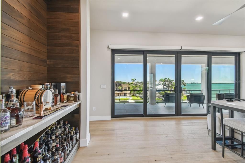 Interior, Recessed Lighting, Water, Wood Texture Flooring, Wooden Walls