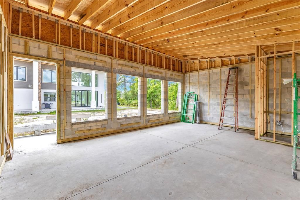 Empty room, Interior, Wooden Beams, Wooden Ceilings, Wooden Walls