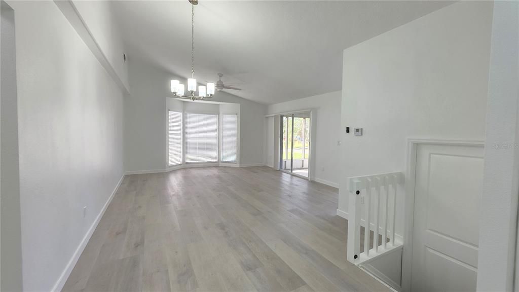 Chandelier, Empty room, Interior, Wood Texture Flooring