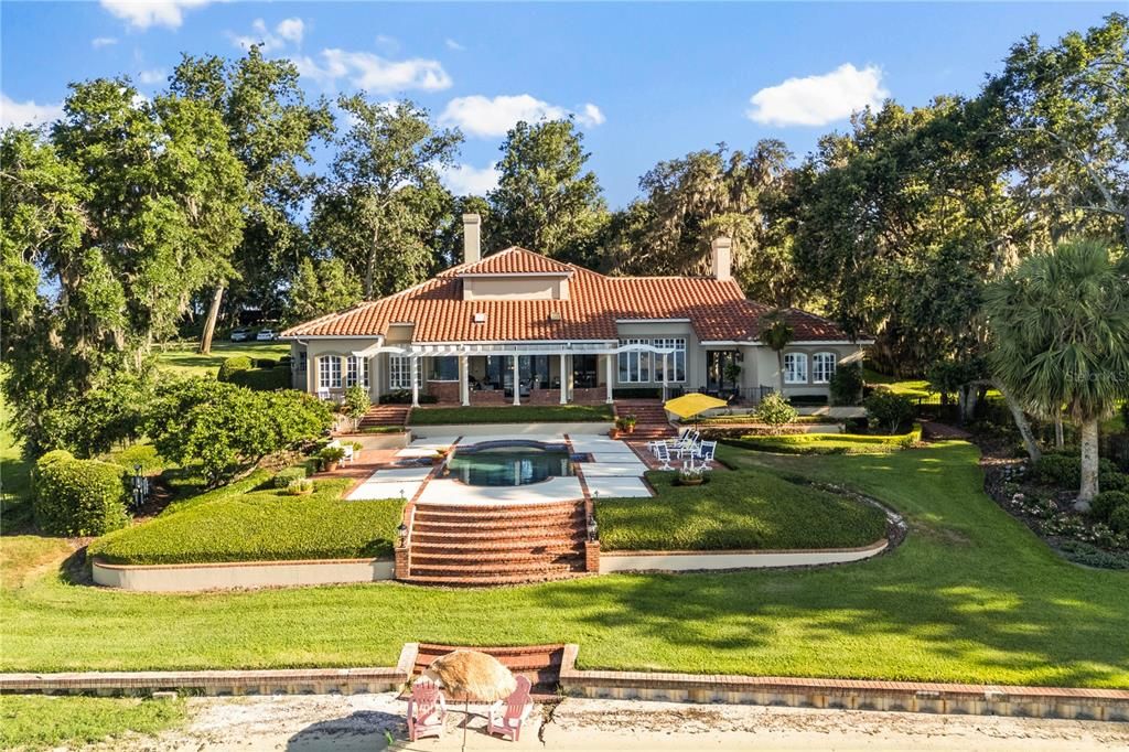 Backyard, Exterior, Facade, Pool, Mediterranean