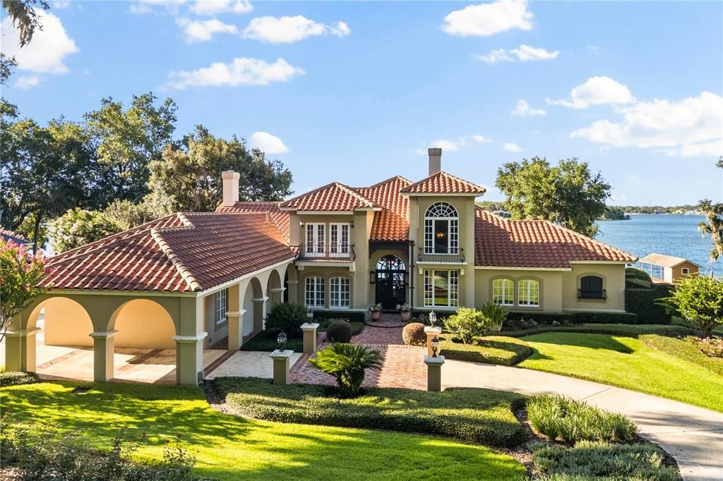 Backyard, Exterior, Facade, Water, Mediterranean