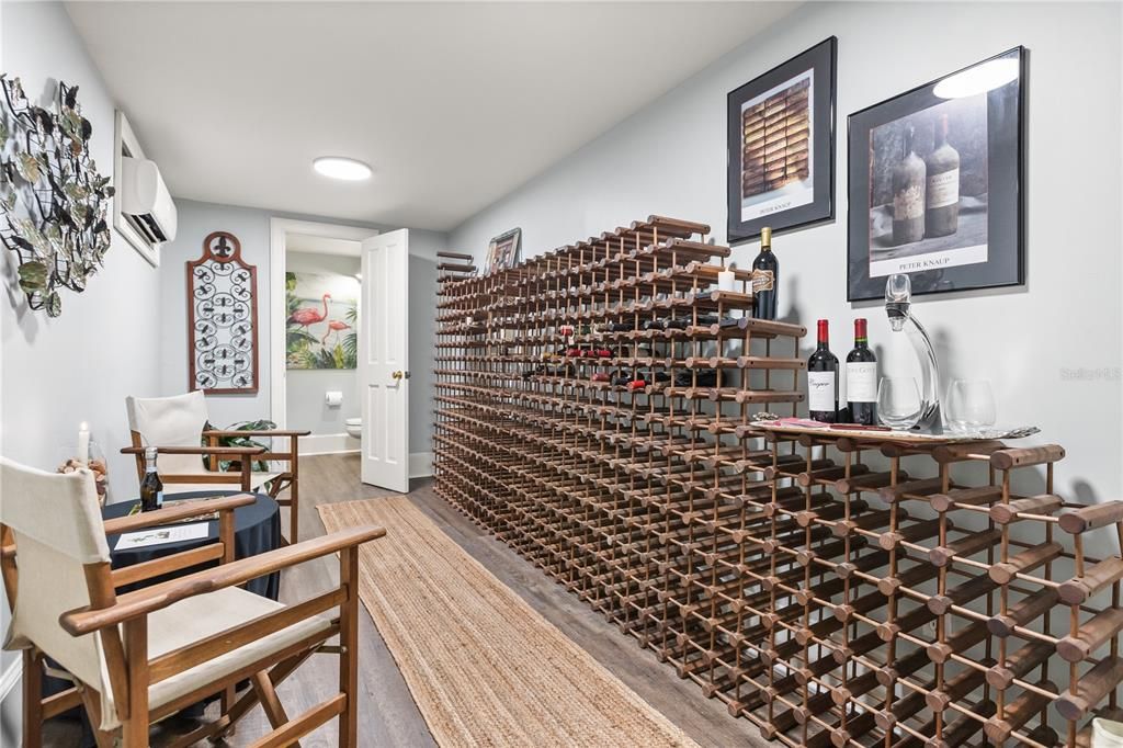 Interior, Recessed Lighting, Wine Storage, Wood Texture Flooring