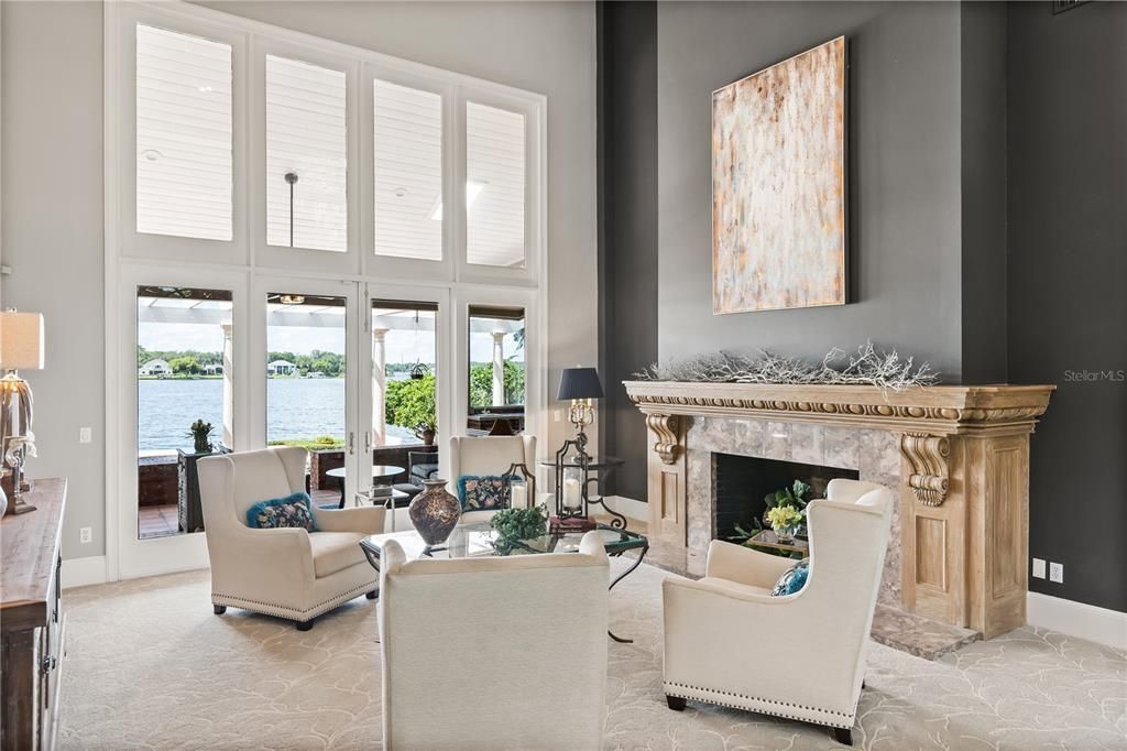 Fireplace, Interior, Living room, Water